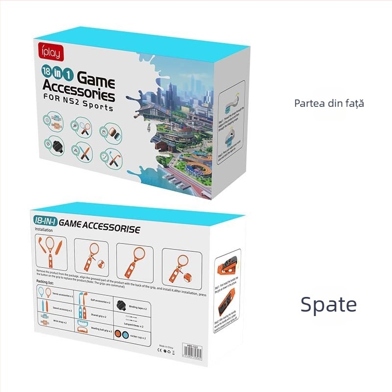 IPLAY HBS-522 18-în-1 Set tenis Switch2 Sports cu curea și grip detașabil – ABS, 400 g