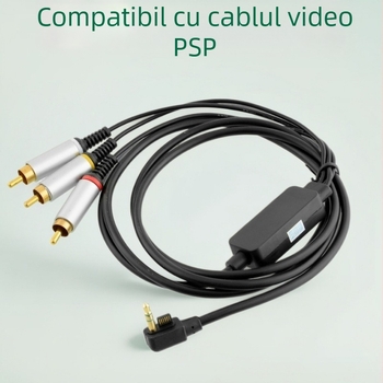 Cablu PSP AV pentru PSP2000/3000, lungime 1,5 m, miez din oțel acoperit cu cupru, izolație PVC