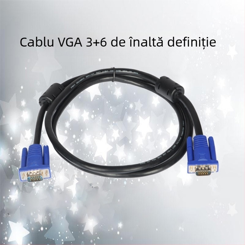 Cablu VGA extindere, 1,5 m, miez din cupru pur, conductor din oțel acoperit cu cupru, certificare CCS