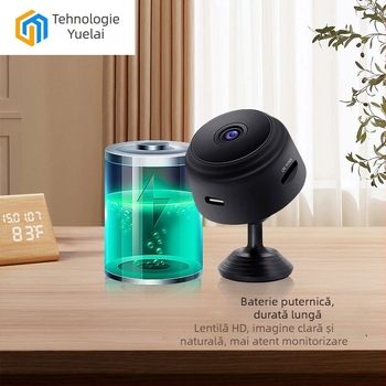 A9 Cameră de supraveghere wireless pentru casă, 1080P, Vedere de noapte, Wi-Fi, Înregistrare video și Fotografii