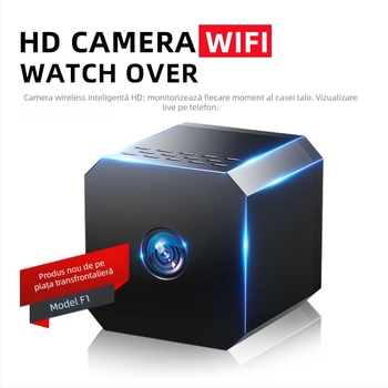 F1 Cameră wireless de interior, WiFi HD, monitorizare la distanță, stocare pe card TF, 1 MP