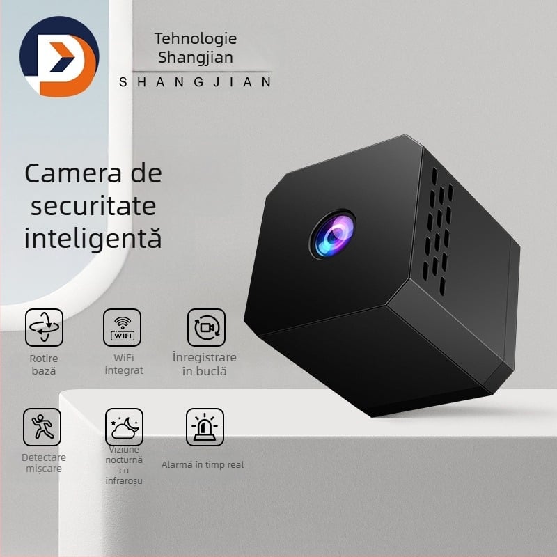 F1 Cameră de securitate wireless pentru interior, Wi-Fi, 480p, stocare pe card TF, baterie de 1 oră, Video și Fotografii
