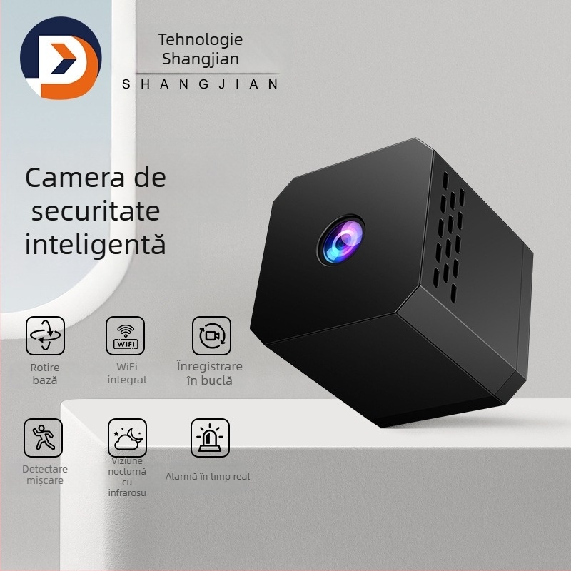 F1 Cameră de securitate wireless pentru interior, Wi-Fi, 480p, stocare pe card TF, baterie de 1 oră, Video și Fotografii