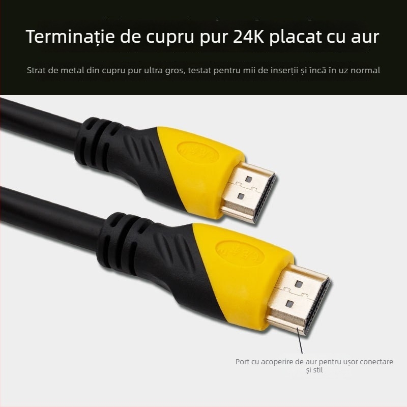 Cablu HDMI pentru PC — contacte placate cu aur, conductor din cupru, lungime 1,5 m, cablu adaptor