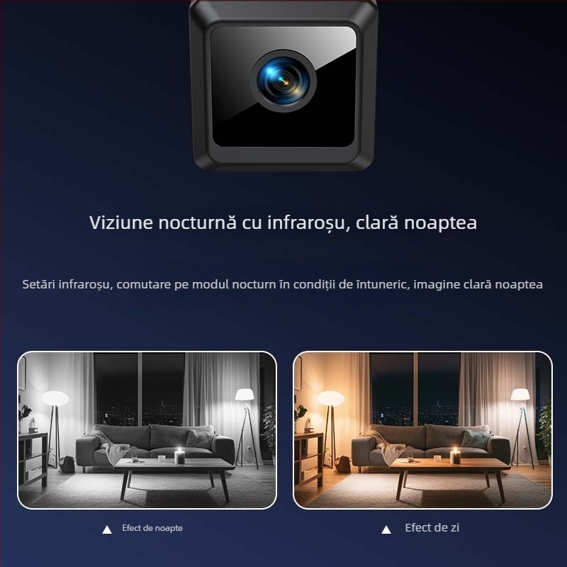 Camera W02 pentru securitatea casei, Full HD 1080p, obiectiv ultra-wide, Wi-Fi, stocare pe card TF