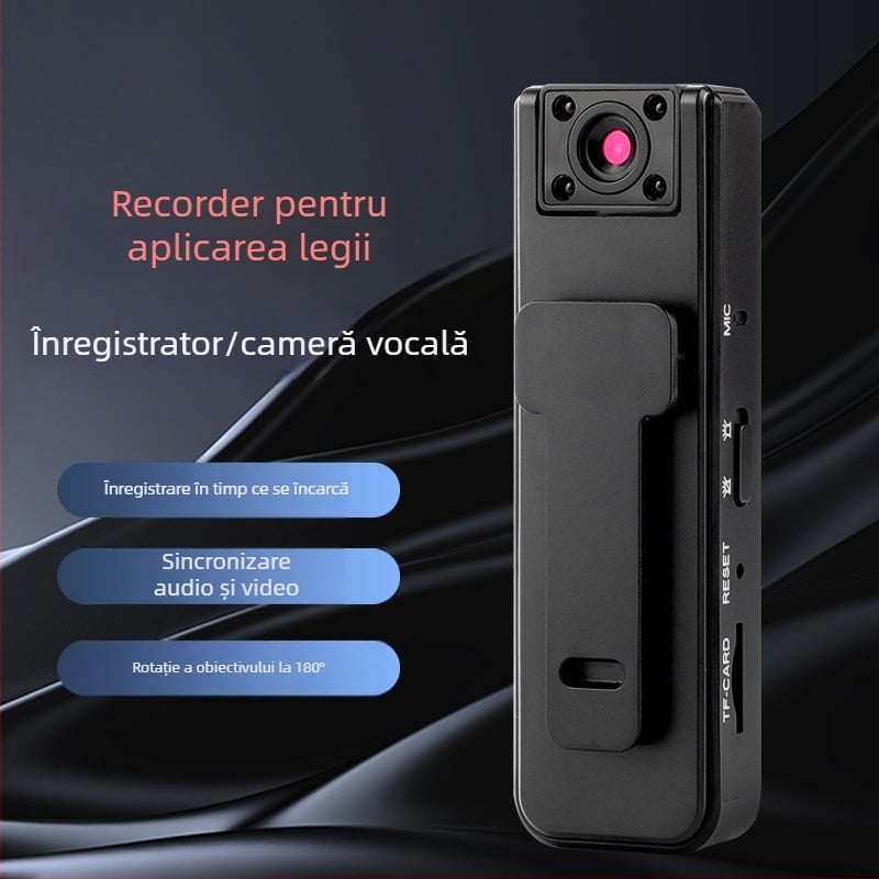 A9 cameră clip de buzunar, video 1080P, senzor 1.0 MP, stocare până la 128 GB, baterie 180 min