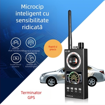 Detector de camere fără fir K68, cu alarmă infraroasă vibrațională, interval de detecție 1-8000 MHz și alimentare 110-220V