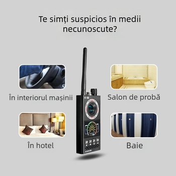 Detector de camere fără fir K68, cu alarmă infraroasă vibrațională, interval de detecție 1-8000 MHz și alimentare 110-220V