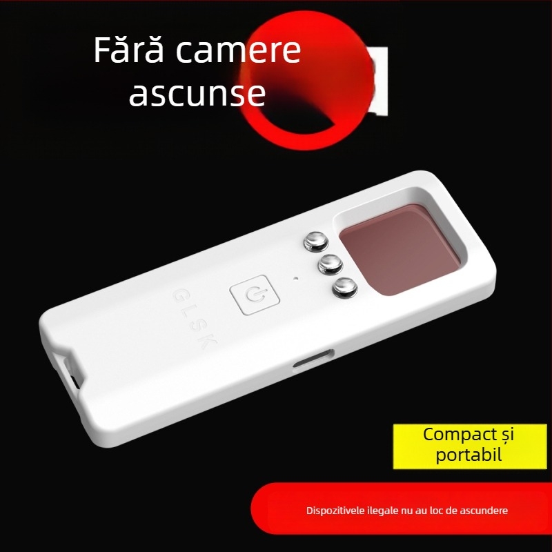 Detector inteligent pentru camere pentru hoteluri, protecție împotriva spionajului și filmării, detector infraroșu USB – Model: Camera infrared detection; Alimentare: 3.7V; Greutate: 0.5 kg