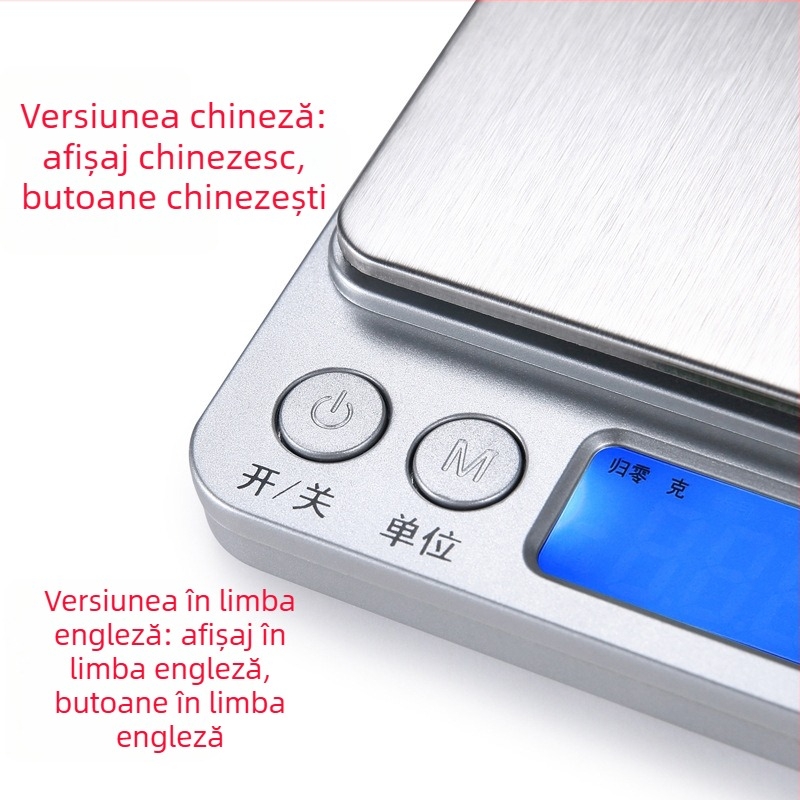 Cântar de bijuterii de înaltă precizie, cântar electronic de buzunar, compact pentru uz casnic și bucătărie, precizie la cântărirea alimentelor de până la 0.1 g