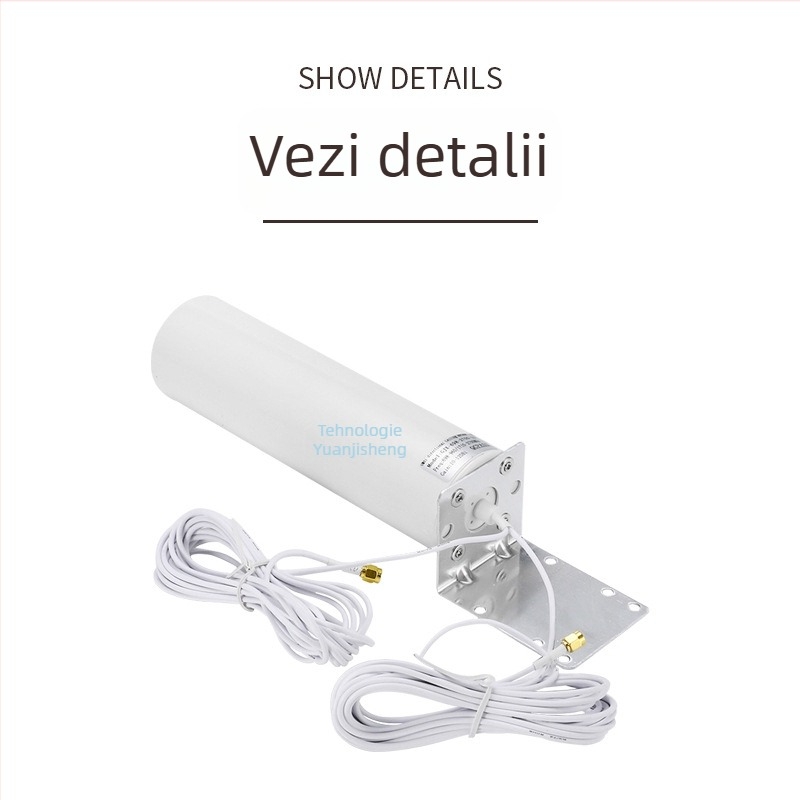 Antena gun-barrel 4G, antenă omnidirecțională externă pentru routere și modemuri, interval de frecvență 698-960/1710-2700 MHz, 50 Ω, VSWR ≤ 2.5, 220 V