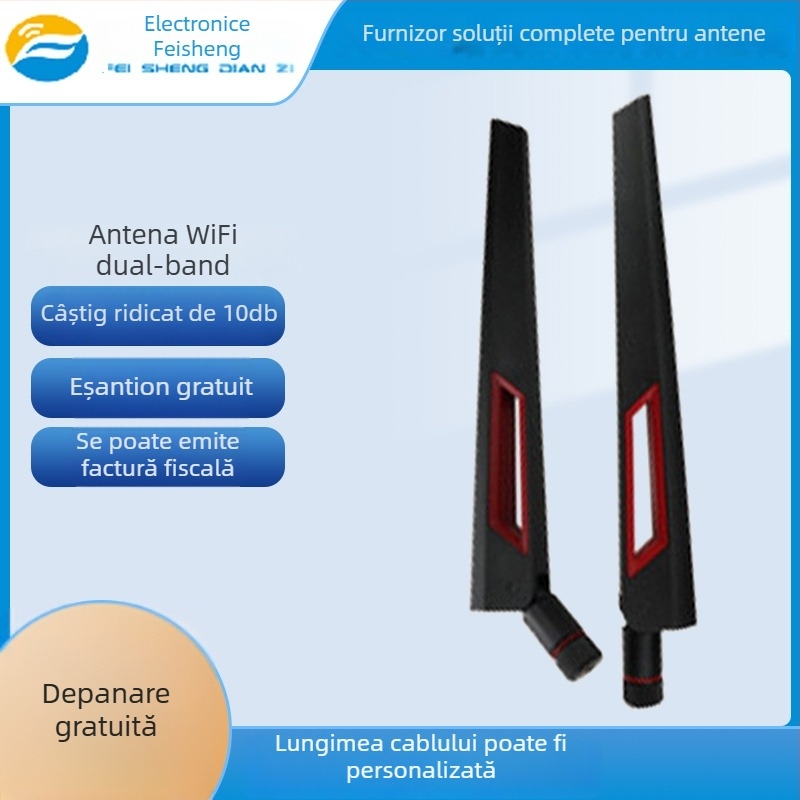 Antena externă dual-band pliabilă, 5 dBi/8 dBi, pentru 5G, omnidirecțională, SWR ≤ 1.5
