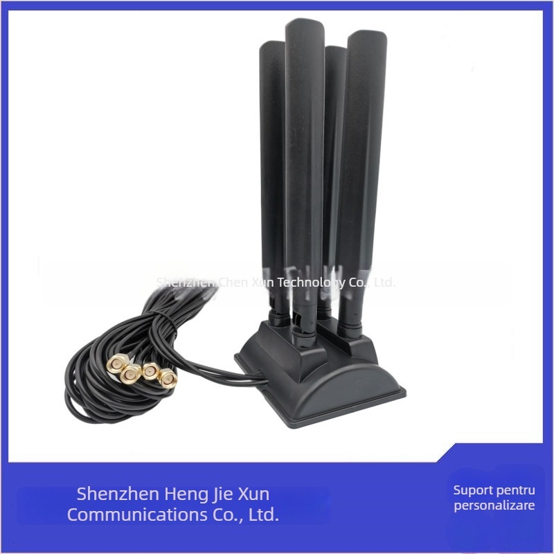 Antena desktop cu ventuză, dual-band 2.4 GHz/5 GHz, 10 dBi câștig, 50 Ω, 600–6000 MHz, SWR ≤1.5