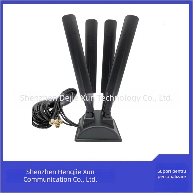 Antena desktop cu ventuză, dual-band 2.4 GHz/5 GHz, 10 dBi câștig, 50 Ω, 600–6000 MHz, SWR ≤1.5