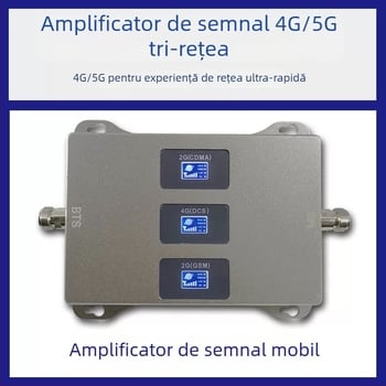 XR GDW amplificator de semnal mobil tri-band pentru 2G/3G/4G la 900/1800/2100 MHz, FDD, acoperire ≤1000 m², greutate 0,7 kg