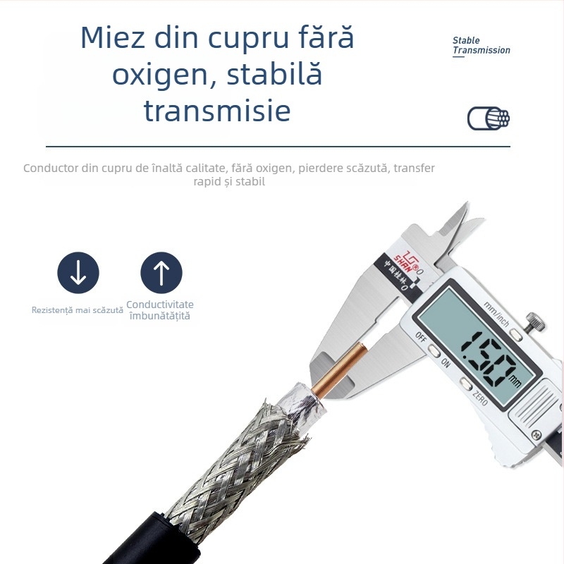 Cablu coaxial RF pentru comunicații – cablu feeder cu pierdere redusă, interior plafon / exterior antenă, model 50-5, LINTRATEK