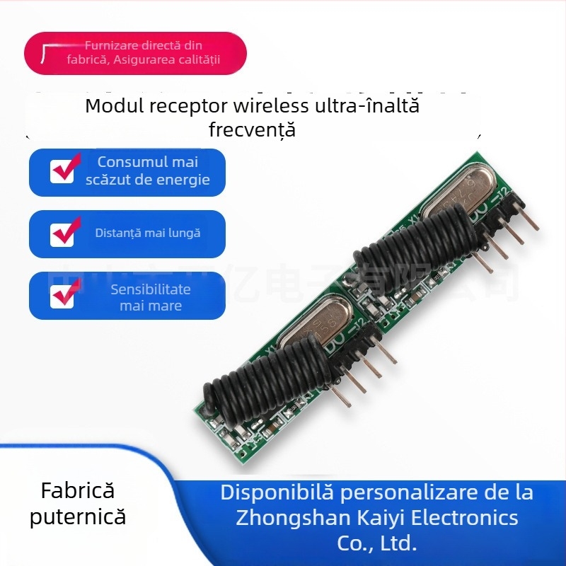 Modul receptor RF 433/315 MHz – comunicare RF serială, control de la distanță, Open Billion Electronics