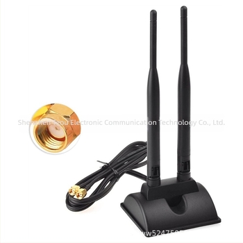 Antena desktop dual-band 2,4/5 GHz, câștig 5 dBi, cablu SMA de 3 m, SWR ≤ 1.5