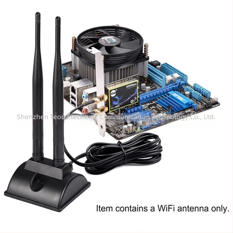 Antena desktop dual-band 2,4/5 GHz, câștig 5 dBi, cablu SMA de 3 m, SWR ≤ 1.5