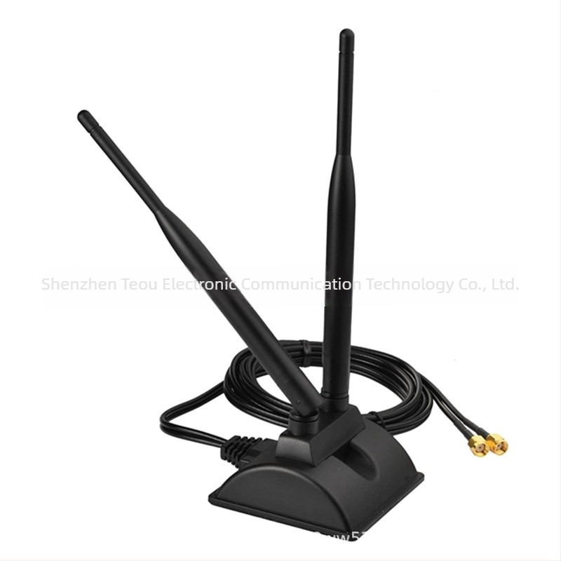 Antena desktop dual-band 2,4/5 GHz, câștig 5 dBi, cablu SMA de 3 m, SWR ≤ 1.5