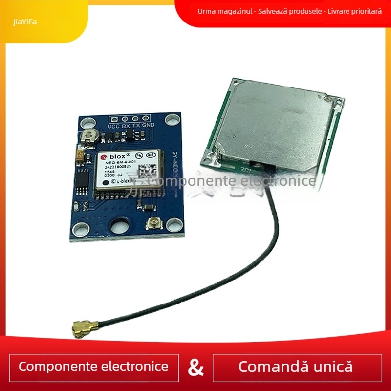 Modul de antenă GPS, antenă ceramică activă, model GY-NEO-6M/7M/8M, Jia Yifa, câștig 1, bandă de frecvență 9600, tensiune de funcționare 3