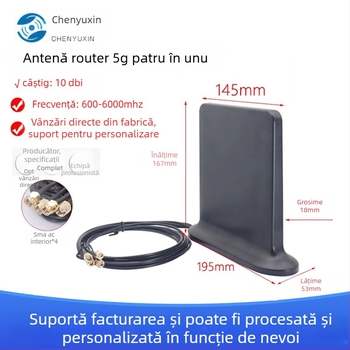 Antena 5G 4-in-1 pentru router, cu conector SMA – amplifică semnalul Wi-Fi cu placa de rețea wireless