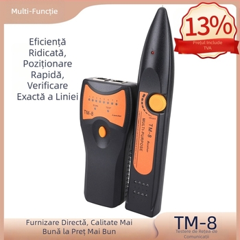 TM-8 Găsitor de linii de rețea – Găsitor digital inteligent pentru testarea RJ45/RJ11, identificare și aliniere a liniilor, semnal cu impulsuri multi-frecvență, rază ≥3 km, ieșire 8Vp-p