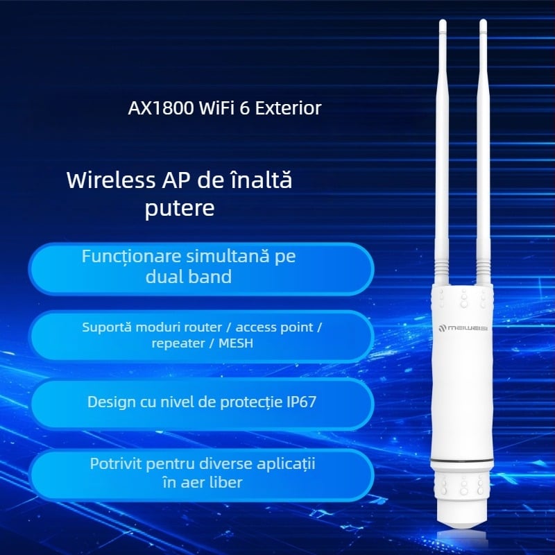 Ruter wireless industrial, cu antenă dublă, transmisie 1800M, rază de acoperire 450 m, IEEE 802.11g