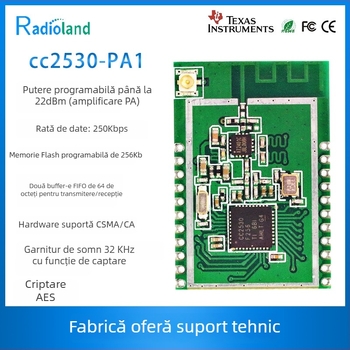 Modul ZigBee CC2530, tip patch, comunicare serială RF pe distanțe mari, transmisie transparentă, control rețea ad hoc