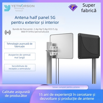 Antena panou 4G/5G pentru interior/exterior, antenă direcțională pentru router WiFi; câștig 2–12 dBi; interval de frecvență 600–2700 MHz; impedanță 50 Ω; SWR ≤ 2; alimentare 5 V