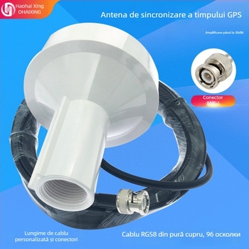 Antena GPS maritimă pentru sincronizarea navigației, cap de tip ciupercă, conector BNC masculin, model HHX-541, VSWR ≤ 1,5
