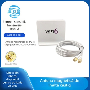 Antena disc cu bandă dublă pentru WiFi, 2.4–5.8 GHz, 8 dBi, 50 Ω, SWR ≤ 1.8