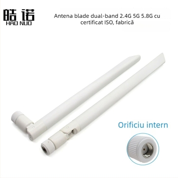 Antena dual-band 2.4G/5.8G, omnidirecțională, câștig înalt 5 dBi, pliabilă, SWR ≤ 2