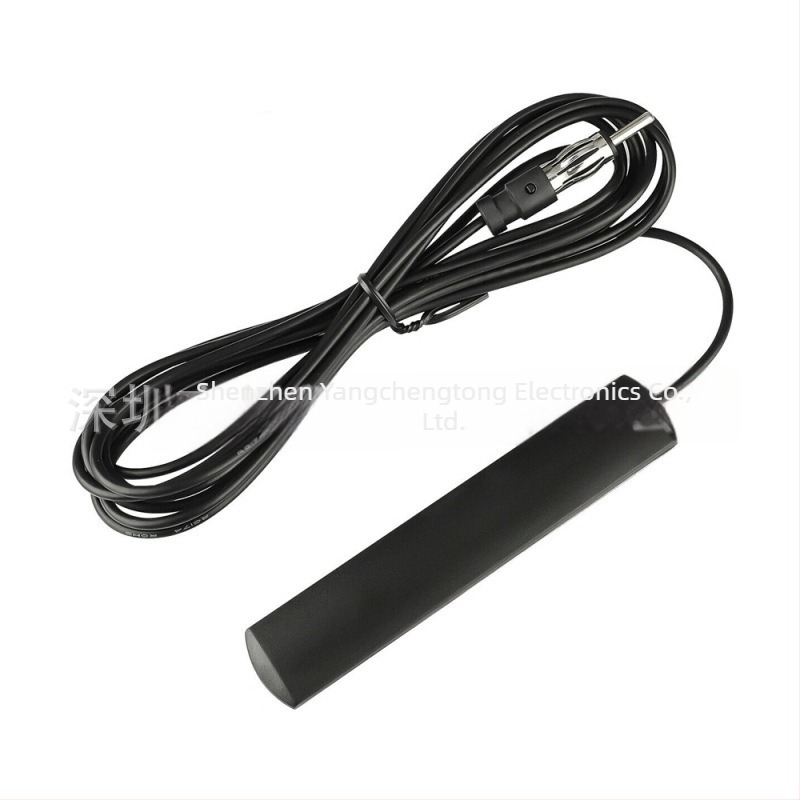 Antena patch pentru audio auto și radio FM, model YCT-025, câștig 3,5 dBi, interval de frecvențe 174–433–868 MHz, impedanță 75 Ω, SWR ≤ 1,5, tensiune de funcționare 3–5 V