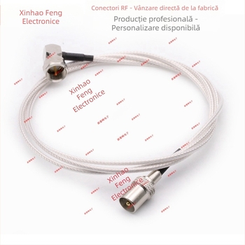 Antena HDTV pentru semnal satelit, cupru, IEC, unghi drept, conectori masculin-feminin