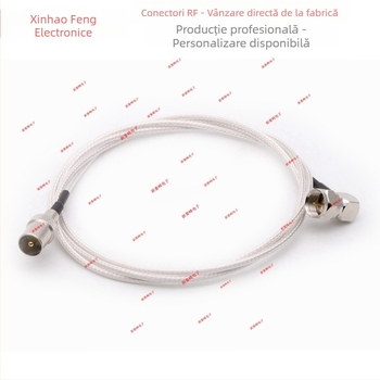 Antena HDTV pentru semnal satelit, cupru, IEC, unghi drept, conectori masculin-feminin