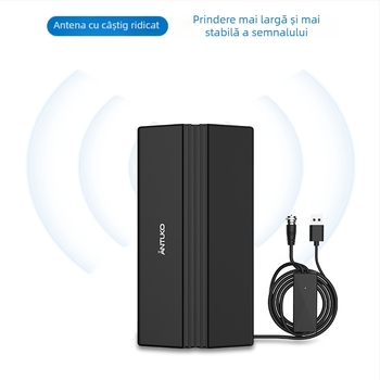 ANTUKO antenă TV pentru interior/exterior, HDTV DVB-T2, HD digital, antenă mobilă, receptor de unde terestre