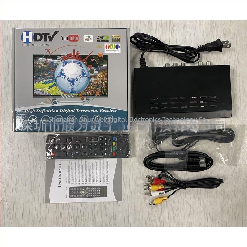 Set-top box DVB-T2 pentru televiziune digitală terestră (procesor dual-core GX, ECOS OS, 1920x1080, interfețe USB/HDMI/Coaxial/Network)