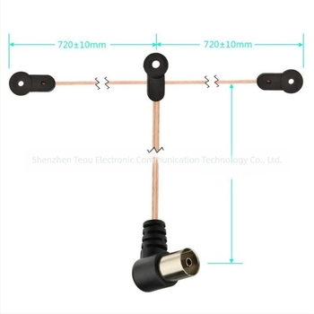 Ant-108 Antenă FM cu unghi drept, amplificator de putere, compatibilă cu MD TV card, conector feminin dublu