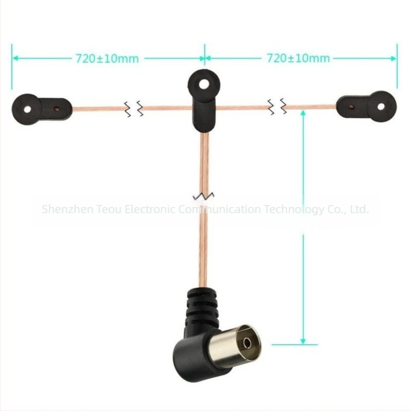 Ant-108 Antenă FM cu unghi drept, amplificator de putere, compatibilă cu MD TV card, conector feminin dublu