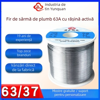 Sârmă de lipit cu plumb Sn63Pb37, flux de rosin, temperatură scăzută 183°C, temperatură de lucru 310±20°C