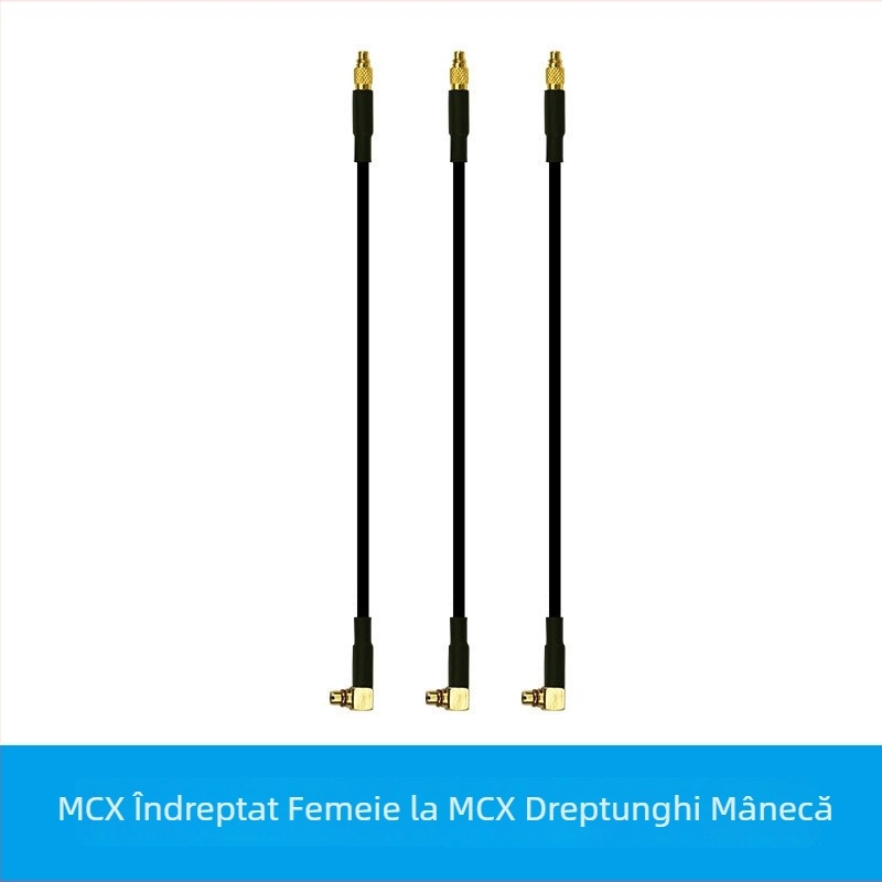 Cablul de extindere MCX femel drept către MCX masculin curbat, RG174 cu fir de cupru împletit