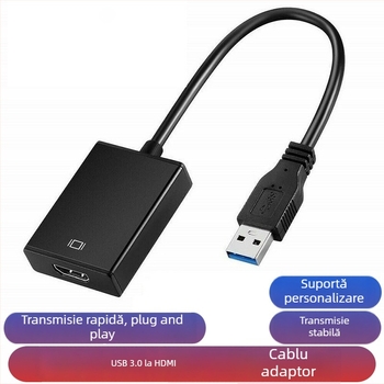 Adaptor cablu USB 3.0 la HDMI cu driver, USB către HDMI pentru PC către TV, convertor 1080p, nucleu din cupru