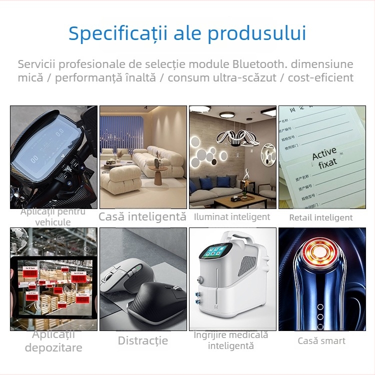 Modul Bluetooth Passthrough HS08, Bluetooth 5.2, consum redus de energie, passthrough de date wireless, design compact