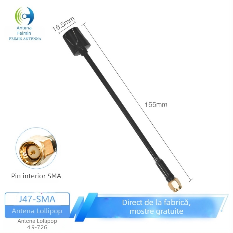 Feimin antenă Lollipop pentru dron FPV — Omnidirecțională, 4.9/5.8/6 GHz, drone de curse, marcă privată autorizată