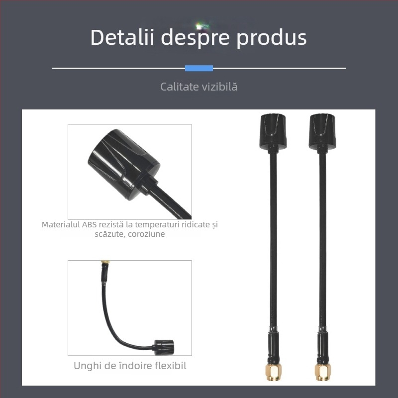 Feimin antenă Lollipop pentru dron FPV — Omnidirecțională, 4.9/5.8/6 GHz, drone de curse, marcă privată autorizată