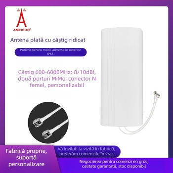 Antena panou plat 600–6000MHz, MIMO dual-port, 4G/5G, exterior