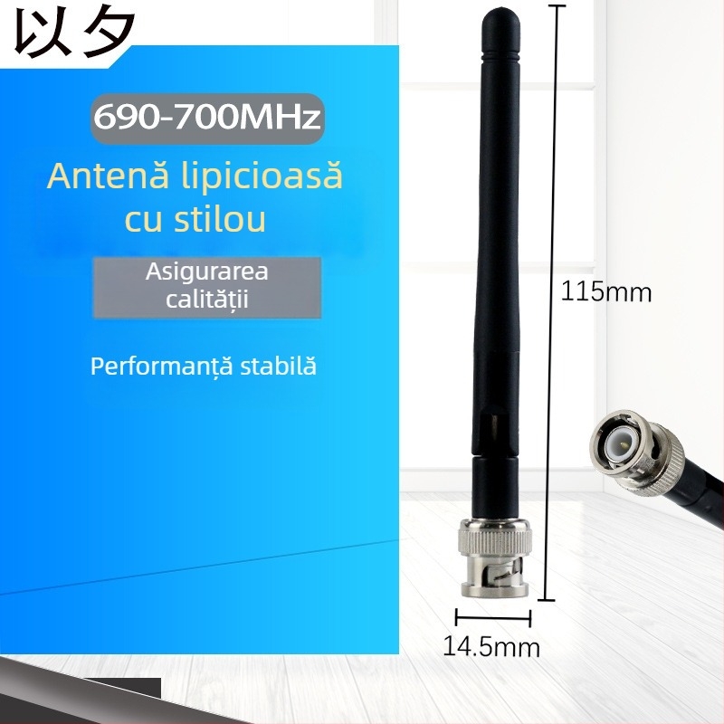 Microfon fără fir 690–700 MHz, conector BNC, antenă din plastic pliabilă, UHF, pentru sala de conferințe