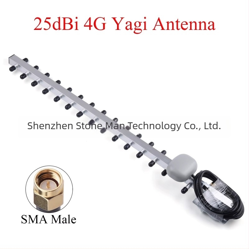 Antena Yagi cu conector SMA pentru exterior, direcțională (4G, 28 dBi, 50 Ω, SWR ≤ 2.5)