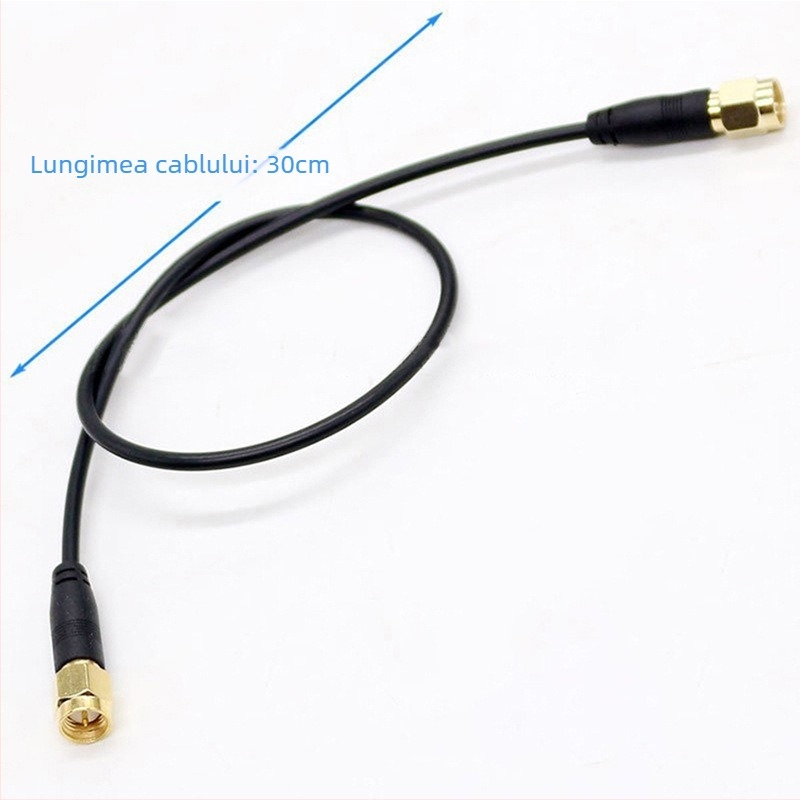 Cablu adaptor pentru antenă SMA, SMA la SMA, RG174, 96 fire din cupru pur, filet intern, pierderi reduse